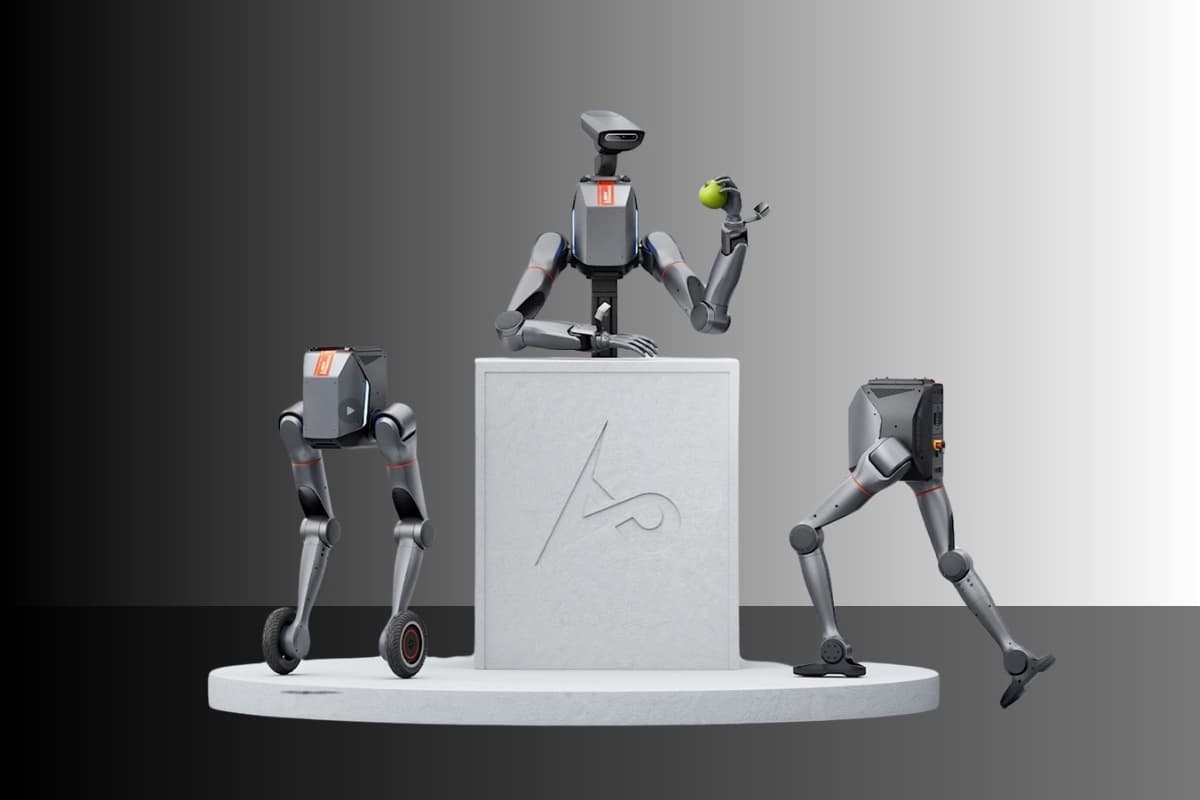 LimX TRON 2 modular humanoid robot transforming between bipedal, wheeled, and dual-arm configurations during R&D testing.